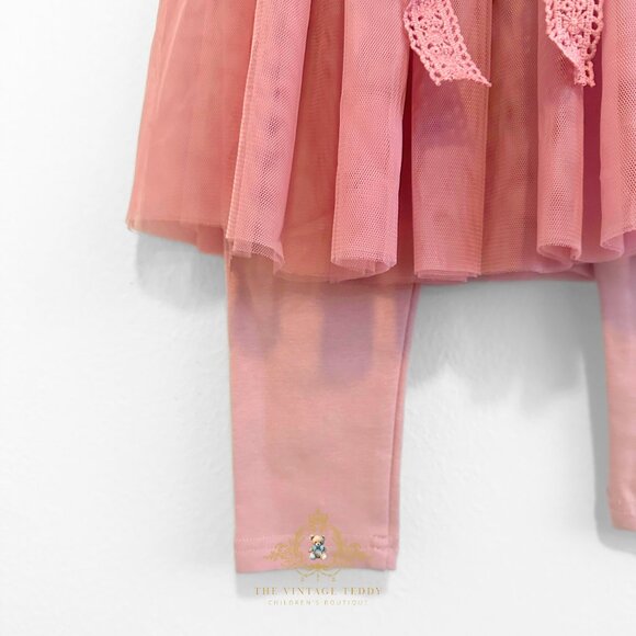 NWT Pretty Girls Tutu Skirt & Leggings Princess Ballerina Tulle Blush Pink 2T - Picture 5 of 5